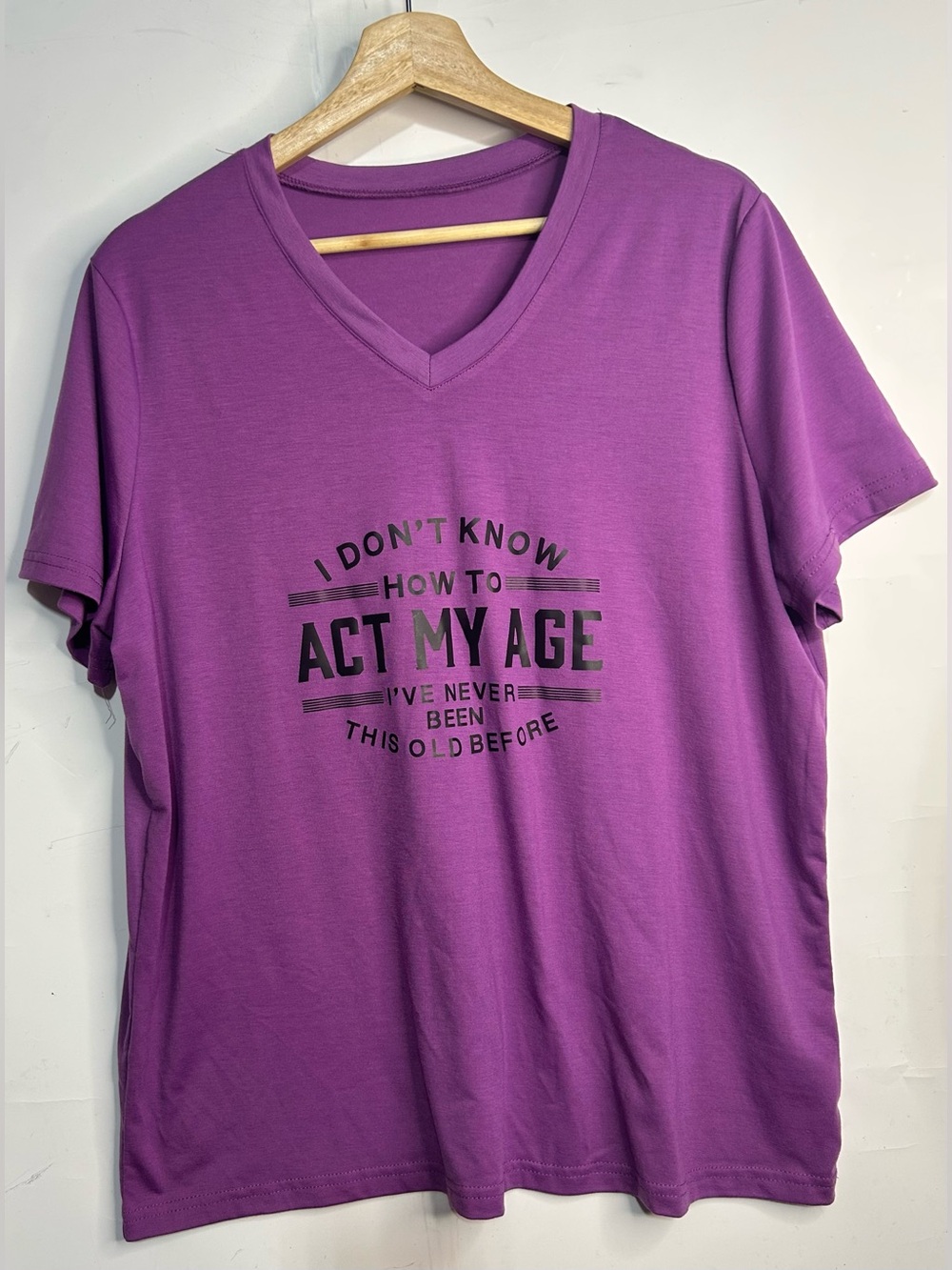 5 for $25🔥XXL "Act My Age" Purple V-Neck T-Shirt